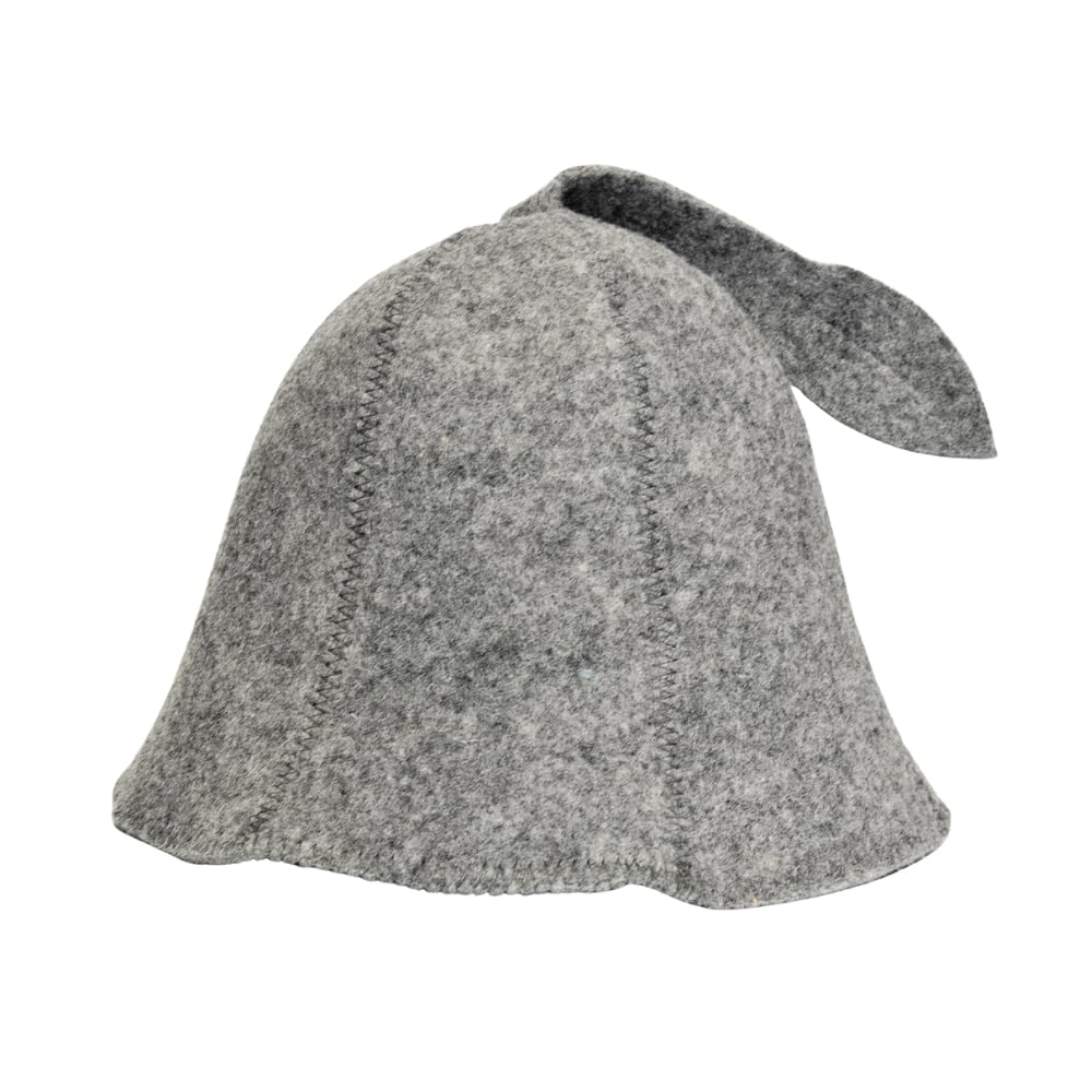 SAUNA GURU Grey Sauna Hat, 100% Organic Wool Felt Hats for Russian